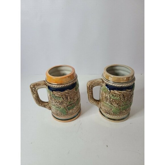 VINTAGE German Style Beer Stein Mug Set of Two - Picture 6 of 12